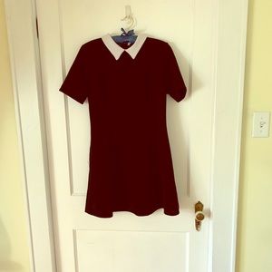 Black mini dress with white collar